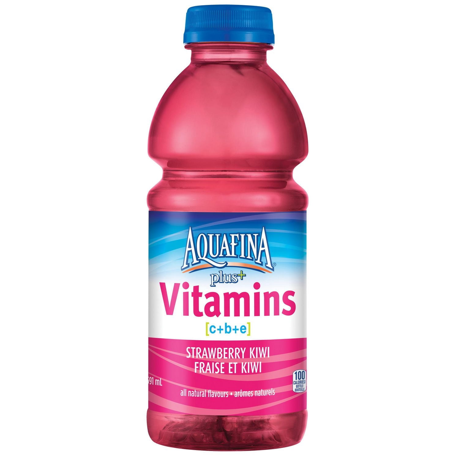 Aquafina Plus+ Vitamines Fraise Kiwi 591 mL, Bouteille