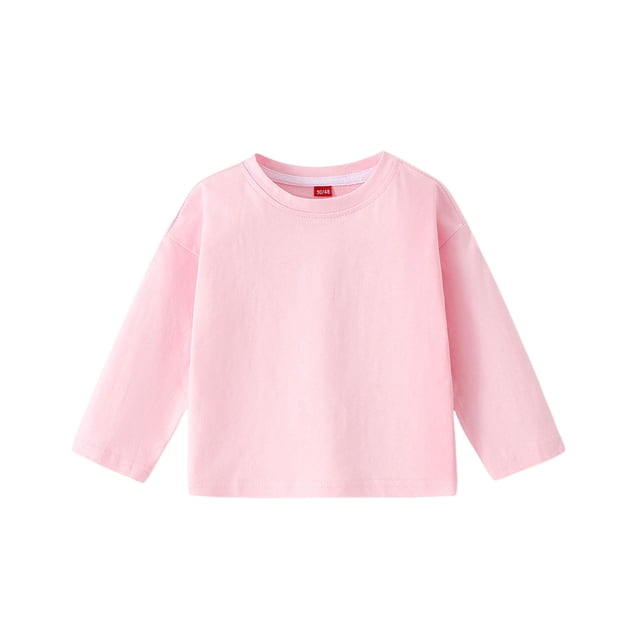 Kids Top, Casual Sports Solid Color Long Sleeve Round Neck Shirt