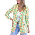 thumbnail image 2 of jsaierl Women's Plaid Blazers Houndstooth Long Sleeve Open Front Lapel Collar Jackets with Pockets, 2 of 7