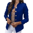 thumbnail image 1 of CEHVOM Women's Solid Color Long-Sleeved Slim-Breasted Small Suit Short Coat Tops Clearance, 1 of 5