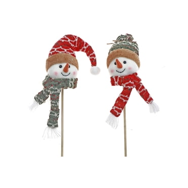 Bonhomme De Neige Avec Bonnet Et Écharpe Tricotés (Assortiment) - Lot De 2