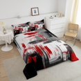 thumbnail image 3 of YST Abstract Comforter Modern Abstract Art Comforter Set for Boys Girls Children Red Grey Black Pattern Bedding Set Room Decor Full Size Duvet Set, 3 of 6