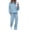 Light Blue, variant on Women's Solid Color Hooded Sweatsuit Set, Soft Pullover with Pocket and Elastic Waist Jogger Pants, 2-Piece Casual Sportswear Outfit for Fall Winter Season - Light Ashy