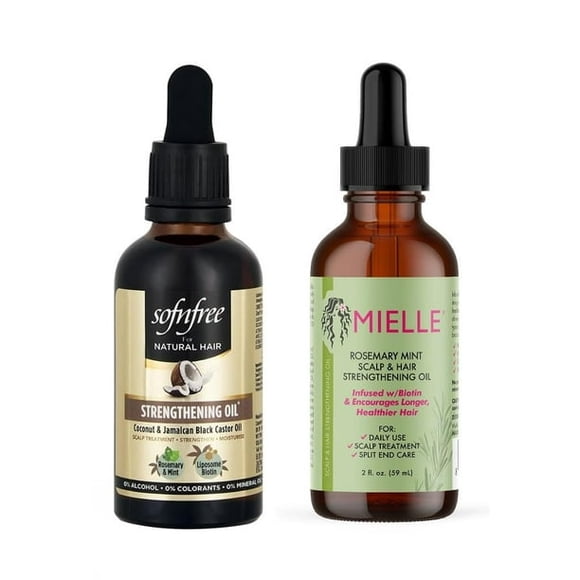 Mielle Organics Rosemary Mint Huile Fortifiante pour Cuir Chevelu et Cheveux avec bonus Huile Fortifiante Sans Sofn