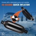 thumbnail image 4 of VEVOR Boat Fenders, 5.5" x 20" Boat Bumpers for Docking, Inflatable Ribbed Fender with Center Holes, Marine Boat Dock Fender Bumper with Air Pump, 4 Needles and 4 Ropes and Storage Bag, Black, 4 of 9