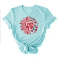 thumbnail image 4 of Meichang T-Shirts Joyeuse Saint-Valentin pour Femmes Imprimé Cœur Mignon Hauts Col Rond Manches Courtes T-Shirts de Vacances Saint-Valentin, 4 of 4