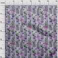 thumbnail image 3 of oneOone Tissu Jersey Coton Violet Floral Rétro Matériel de Robe Tissu Imprimé Tissu au Mètre 58 Pouces de Large, 3 of 5