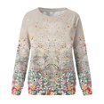 thumbnail image 4 of KIHOUT Chandails Molletonnés pour Femmes en Liquidation, Hauts Blouse à Manches Longues d'Automne et d'Hiver à Col Rond à Imprimé Floral, Coupe Ample, Taille P-2TG, 4 of 5