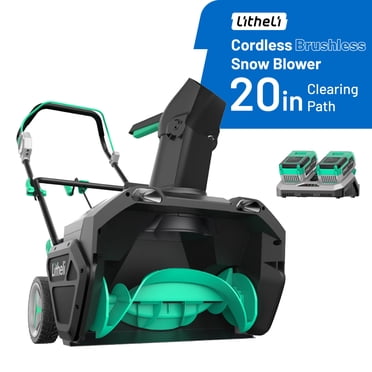Litheli Souffleuse à Neige Sans Fil, 2x20V (40V) Souffleuse à Neige de 20 Pouces avec Moteur Sans Balais, Machine Électrique de Déneigement, 2 x4.0 Ah Batteries et Chargeur