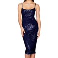 thumbnail image 2 of Pisexur Robes pour Femmes Col Rond Dos Nu Robe de Cocktail Mode Paillettes Scintillantes Robe de Soirée Boîte de Nuit Fête Robe Ajustée Robes de Retour à la Maison Élégante Robe d'Invitée de Mariage Tunique Robe Midi, 2 of 3