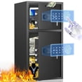 thumbnail image 1 of Riflewell Large Fingerprint Safe Box, Household Steel Safe with Glass Panel, Digital Keypad Home Safe with Deposit Slot, Personal File Safe, Dual Alarm And Silent Mode, Height 29.5", 1 of 8