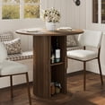 thumbnail image 2 of CazToi Round Dining Table with Rolling Shutter Cabinet Multi-Functional Wood Kitchen Table, 2 of 7