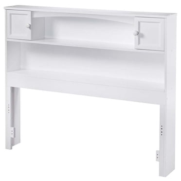 Rosebery Kids Full Wood Bookcase Storage Headboard in White Finish