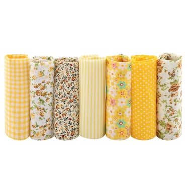 Gonnely 7 Pcs Cotton Fabric Squares 9.8X9.8 Inch, Quilting Fabric Bundles Pre-cut Quilt Squares Patch work Fabric Fat Quarters for DIY Sewing Craft Scrapbooking(25 * 25)