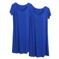 thumbnail image 1 of Cameland 2 Pcs Robe de Nuit Longue à Manches Courtes avec Soutien-Gorge Intégré Rembourré pour Femmes, Pyjama, Soutien-Gorge Intégré, Nuisette Décontractée, Longueur Genou, Confortable, Douce, en Modal, 1 of 3