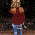 thumbnail image 4 of Pompotops Chemise Décontractée Sans Dos à Manches Longues Unie pour Femmes en Solde, 4 of 6