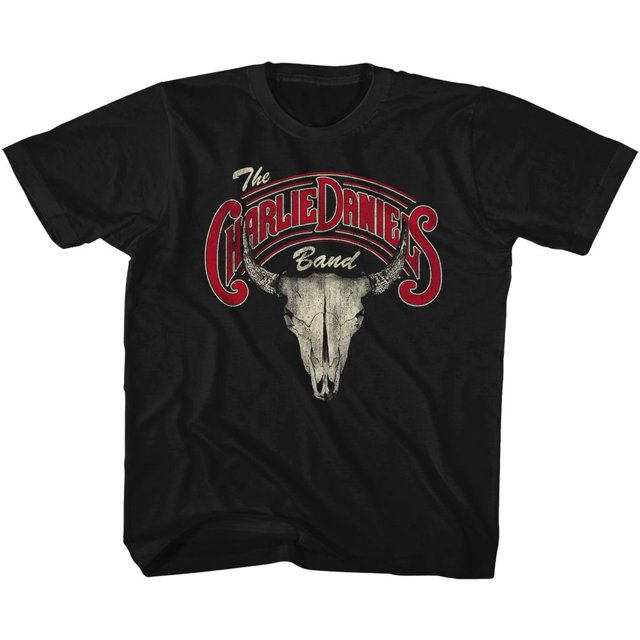T-Shirt Jeunesse Noir Charlie Daniel's Band Skull N Logo