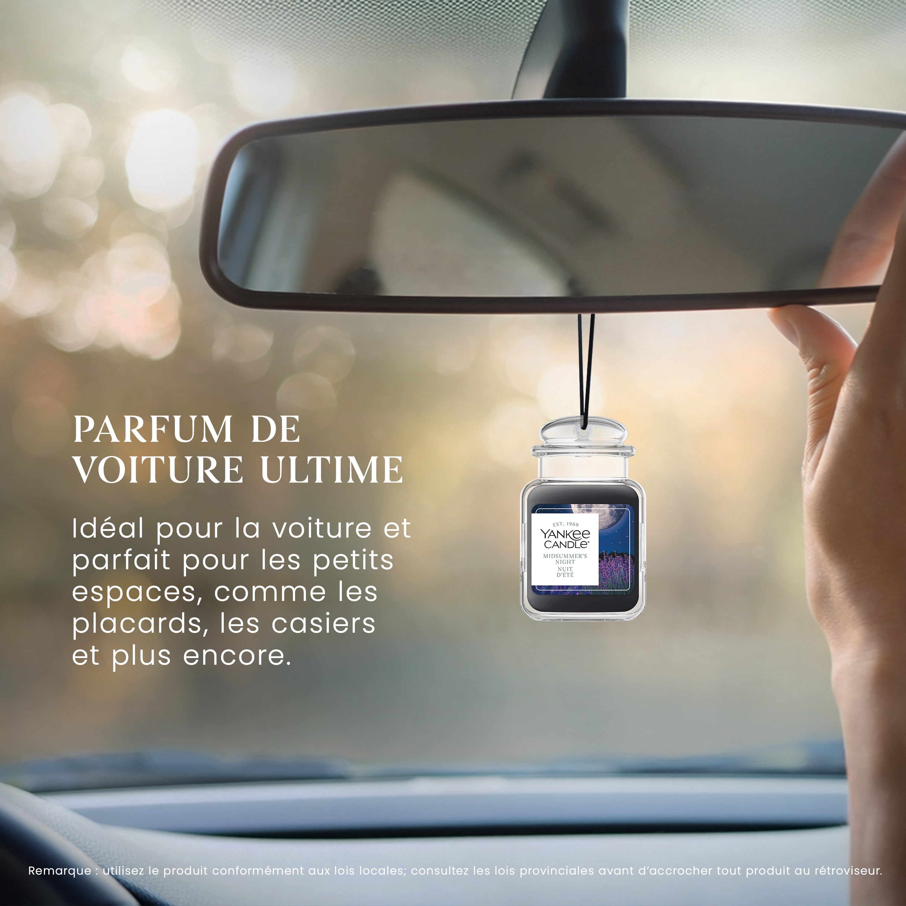 Yankee Candle Car Jar Ultimate Air Freshener, MidSummer's Night - Neutralizes Odours Up To 30 Days
