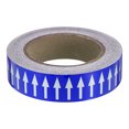 thumbnail image 1 of Unique Bargains Directional Flow Arrow Tape 1-3/16'x65', Adhesive Pipe Identification Marking Stickers, White on Blue, 1 of 5
