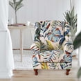 thumbnail image 4 of Polyester Wingback Chair Cover Sofa Cover Armchair Slipcovers Dining Chair Cover Dark Blue, 4 of 8