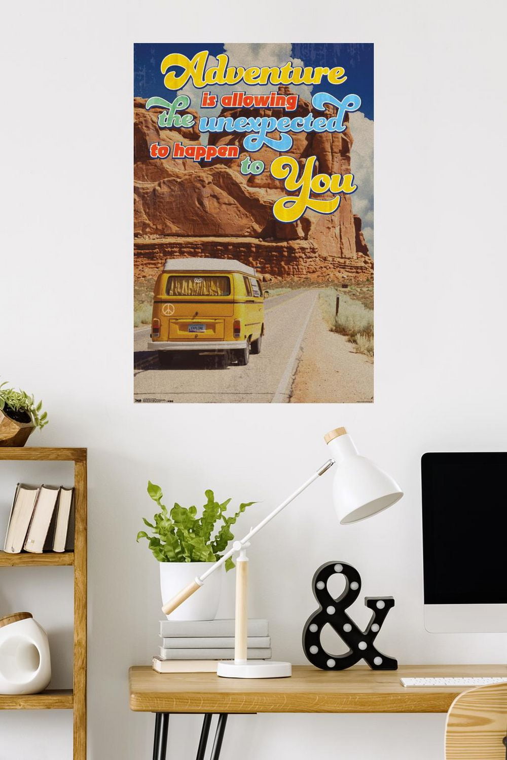 Old Red Truck - Adventure Is Allowing The Unexpected Wall Poster, 22.375" x 34"