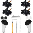thumbnail image 1 of 4 Pack Joystick Replacement Kit for Meta Quest 3 Controller (12 in one), Repair Kit for Oculus Quest 3 Controller, Include 4 Joysticks, 4 Thumbstick Grips, T5 Screwdriver, Tweezer, Pry Tool, 1 of 6