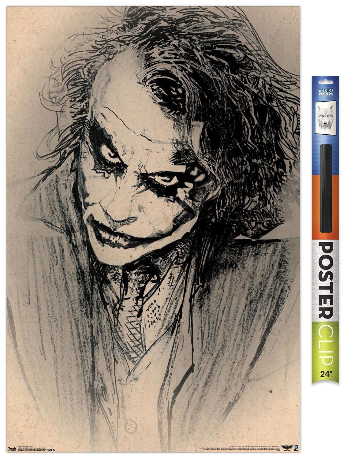 DC Comics Movie - The Dark Knight Joker Sketch Wall Poster