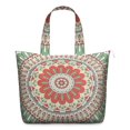 thumbnail image 1 of Healing Ornament Mala Duffel Trippy Artistic Abstract Weekender Bag with Geometric Design, Meditation Space Focused, 1 of 5