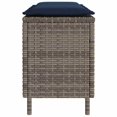 thumbnail image 4 of vidaXL Garden Bench with Cushion Grey 110x30x40.5 cm Poly Rattan, 4 of 5