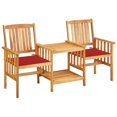 thumbnail image 1 of vidaXL Garden Chairs with Tea Table and Cushions Solid Acacia Wood, 1 of 5