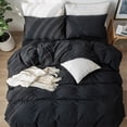 thumbnail image 4 of Bedding Duvet Cover Set Washed Cotton Linen Like Textu Breathable Durable Soft Comfy (Tannish Linen Grey Queen), 4 of 6