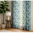 thumbnail image 4 of Vargottam 84 Inch Rod Pocket/Back Tab Cotton Curtains for Windows and Doors - Light Filtering Cotton - Light Filtering Drapes For Doors - Set of 2 Panels, 52"x84" - Botanical Vine Design (Blue), 4 of 8