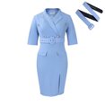 thumbnail image 4 of Robes pour Femmes 2024 Été Surdimensionnée Polyvalente à Manches Courtes Retrait de Taille Unie Fendue Col Tailleur Moulante Fendue Robe avec Ceinture Rabais de 50 % Liquidation!, 4 of 4