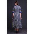thumbnail image 3 of Bimba Check Printed Roll Up Sleeves Button Down Mid-Calf Women Shirt Dress-Medium, 3 of 5