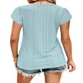 thumbnail image 3 of Tops Amples avec Col en V à Manches Courtes pour T-Shirts d'Été pour Femmes, 3 of 5