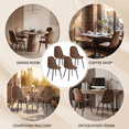 thumbnail image 4 of Homy Casa Modern Dining Chairs Set of 4, Brown Faux Suede Chairs with Metal Legs, 4 of 12