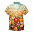 thumbnail image 4 of Cameland T-Shirt à Manches Courtes Décontracté d'Été pour Femmes, à Boutons, Col Rond, Chandail Blouse Hauts, 4 of 5
