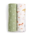 thumbnail image 1 of Couvertures à Emmailloter en Mousseline de Coton - Aden + Anais, vert, 1 of 6