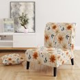 thumbnail image 2 of Designart « Terracotta Mandala III » Fauteuil d'Appoint Rembourré Beige à Motif Floral - Fauteuil de Style Champêtre pour Chambre, 2 of 7