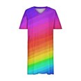 thumbnail image 4 of LSLJS Plus Size Dress For Women V Neck Summer Robes Décontractées avec Poches Knee Short Sleeve, 4 of 5