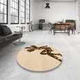 thumbnail image 4 of Ahgly Company Tapis d'Intérieur Lavable en Machine Carré Transitionnel Marron Clair, 7 Pieds Carré, 4 of 7