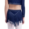 thumbnail image 2 of renvena Jupe de Danse Performance Salsa Rumba à Franges pour Filles Enfants, Bleu Marine 6, 2 of 7