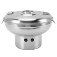 thumbnail image 3 of Stainless Steel Hot Pot, Protable Small Round Charcoal Hot Pot Individual Thai Hot Pot One Person Outdoor Camping Cooking Pot With Pot Cover And Chimney Cover For Various Stove, 3 of 8