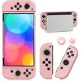 thumbnail image 1 of KOMI Switch OLED Case for Nintendo Switch OLED Model, Dockable Cover Soft TPU Protector Case for Switch OLED Grips & Console and Accessories with 2 Pcs Thumb Caps, Pink, 1 of 5