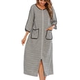 thumbnail image 4 of yievot Chemise de Nuit Chaude d'Hiver pour Femmes Automne et Hiver Robe de Nuit Zippée avec Poches Pyjama Ample, 4 of 6