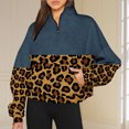 thumbnail image 1 of 2023 Chandail à Capuchon Surdimensionné pour Femmes Mode Automne Hiver Imprimé Léopard Décontracté Sport Col Rond Survêtements Manches Longues Revers Fermeture Éclair Chandails à Capuchon Costumes d'Halloween/Noël Rabais de 50 % Liquidation, 1 of 5