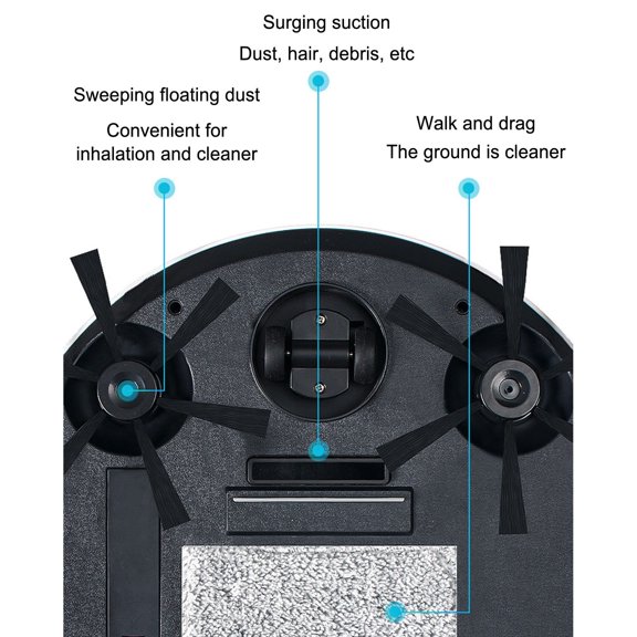 Weloille Robot Vacuum Cleaner, 1 Set Upgraded 4 Motor Automatic Sweeping Robot, USB Rechargeable Strong Suction Low Noise Cleaning Machine for Hard Floor Carpet Pet Hair Home Cleaning