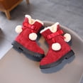 thumbnail image 5 of Gubotare Winter Boots for Boys Girls Boys Boots Kids Winter Ankle Faux Fur Lined Snow Shoes Fuzzy Classic Kid's Low Boot for Toddler/Little Kid/Big Kid Size 11.5 (Red,Little Kids 11.5), 5 of 5