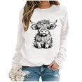 thumbnail image 4 of WEAIXIMIUNG Chandail pour Femmes Chic Chandail d'Automne et d'Hiver pour Femmes 2025 Col Rond Mode Chemise à Imprimé Vache Manches Longues Mode Décontractée Mode Haut de Sortie, 4 of 4