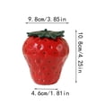 thumbnail image 2 of Desktop Ornament Strawberry Shaped Jar with Lid Ceramic Strawberry Cookie Jar Cute Container for Tea Coffee Candy Cook Storage, 2 of 6